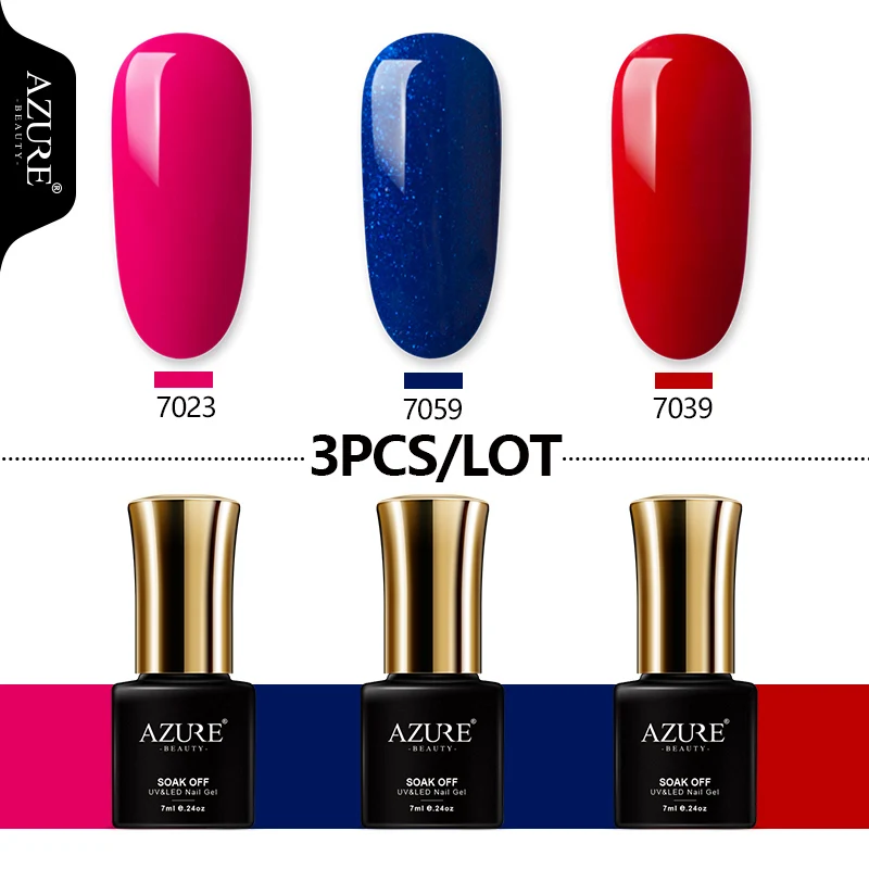 AZURE BEAUTY Гель-лак для ногтей Гель-лак UV Led Soak Off 4 шт./лот Гибридный лак комплект гель-лака Vogue лазурный гель лак-эмаль для ногтей - Цвет: 21