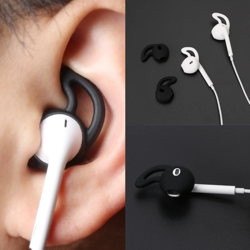 

2Pairs Silicone in-ear Headset Earbuds Cover with Ear Hook for Apple