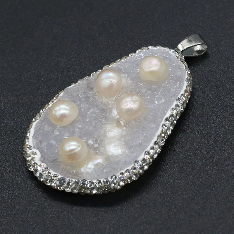 

New Natural Resin Pendant Irregular Diamonds Faceted Pendant Necklace for DIY Jewelry Best Birthday Gift Size 30x50mm