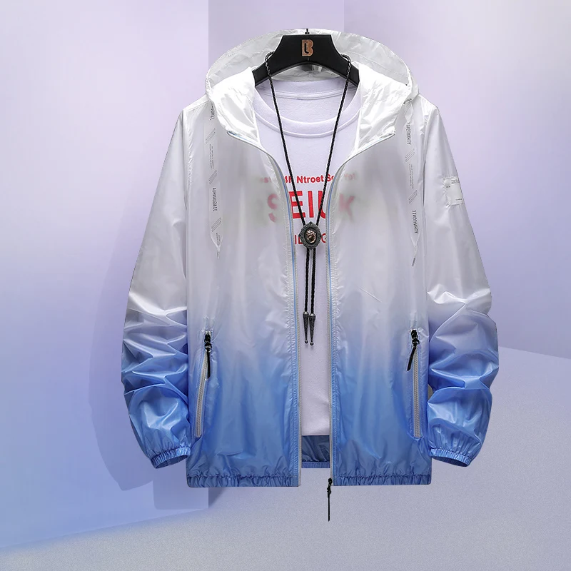 

Fishing Sunscreen Clothes Shirt Anti-UV Breathable 2021 New Men Thin Quick Dry Hooded Outdoor Hiking Sun Protection Plus Size