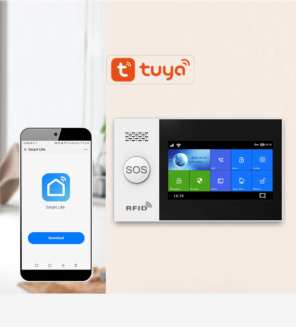 2022 PG-107 4G Tuya Wireless Home WIFI GSM Home Security With Motion Detector Sensor Burglar Alarm System Support Alexa & enlarge