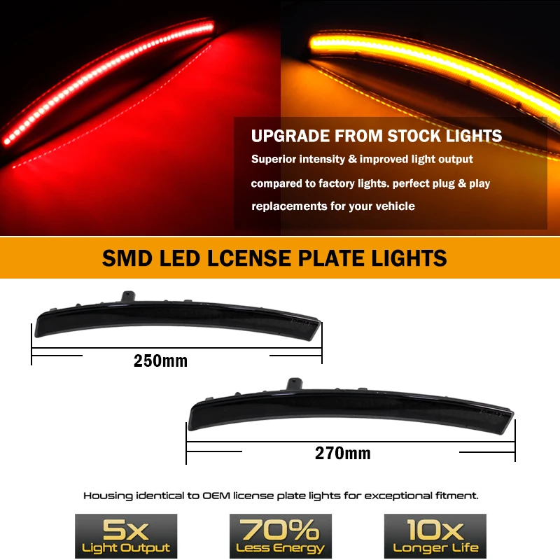 Без ошибок дымчатые линзы передние желтые задние красные автомобильные фонари