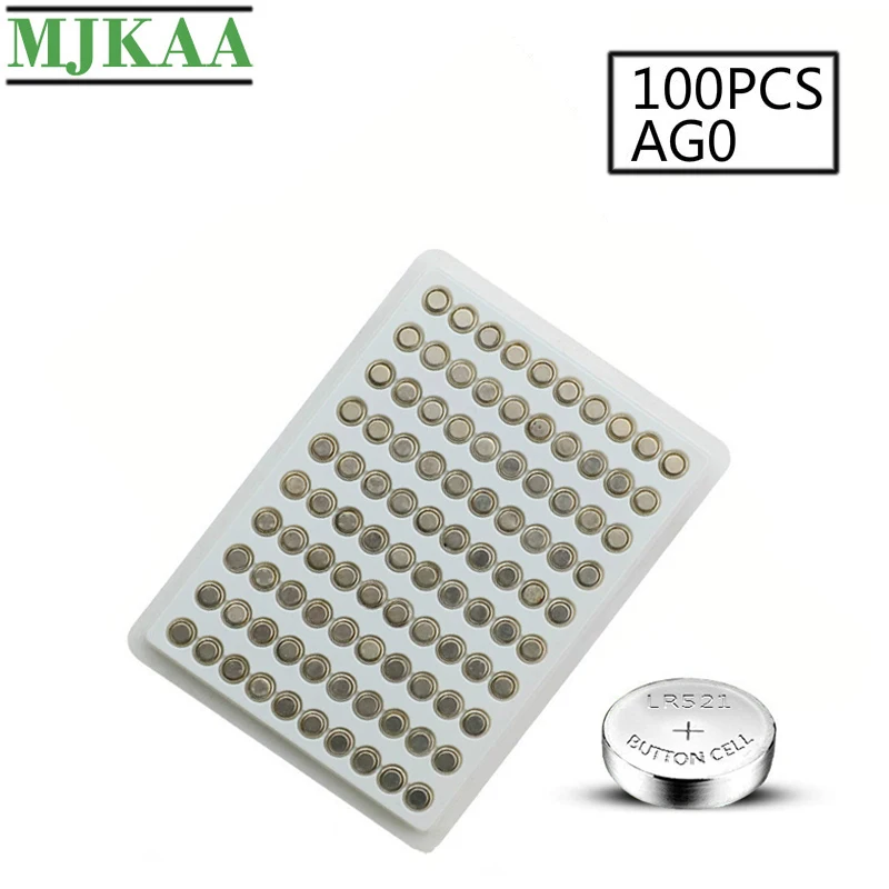 Батарейки MJKAA AG0 кнопочные 100 шт. SR521SW D379 LR69 LR521 379A V379 SR631.55V|Часовые батарейки| |