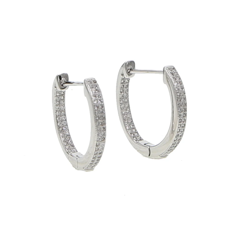 Женские серьги гвоздики в форме U из стерлингового серебра 925 пробы с белым