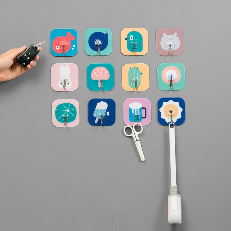 

Korean-Style Strong Sticky Hook Punch-Free Kitchen Bathroom Ideas Load-Bearing Suction Cup Hook Cute Refreshing Personalized