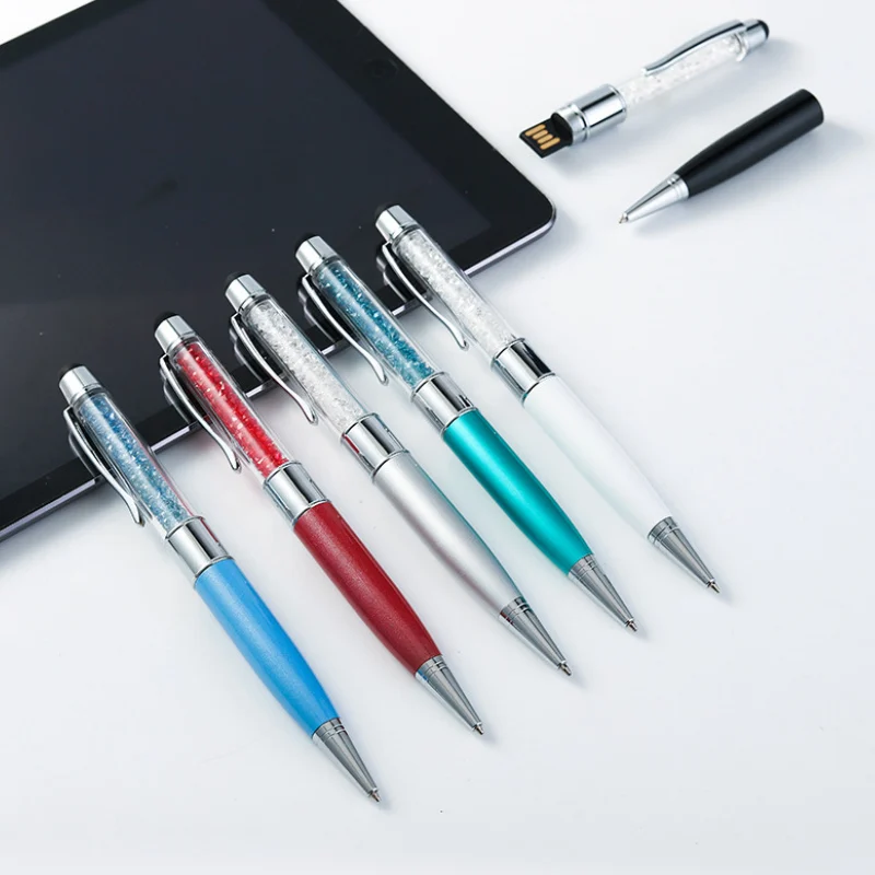 Алмазная шариковая ручка USB фонарик usb 2 0 флэш накопитель 64 ГБ память 4 8 16 32 флешка