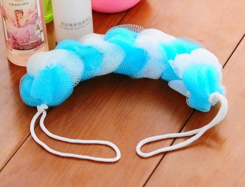 

Wash Brush Bath Back Hanging Striped Braid Shape Mesh Shower Soft Comfortable Flower Bath Ball