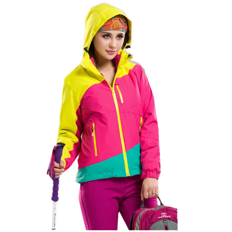 Открытый плащ куртка женская альпинистская цветная панель флисовый комплект из