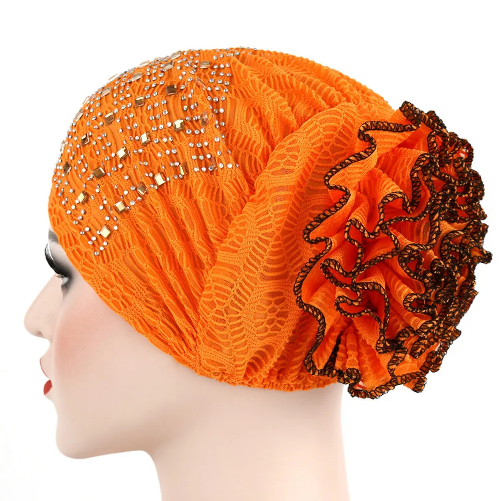 Diamonds hat Women Muslim Stretch Turban Skullies Chemo Cap Hair Loss Head Scarf Wrap Hijib Beanies czapka zimowa damska | Аксессуары