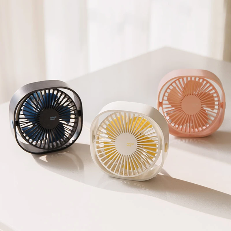 

Mini Fans Desktop USB Rechargeable 3 Speed Electric Portable Cooling Fan with 360 Rotation Summer Office Household Traveling