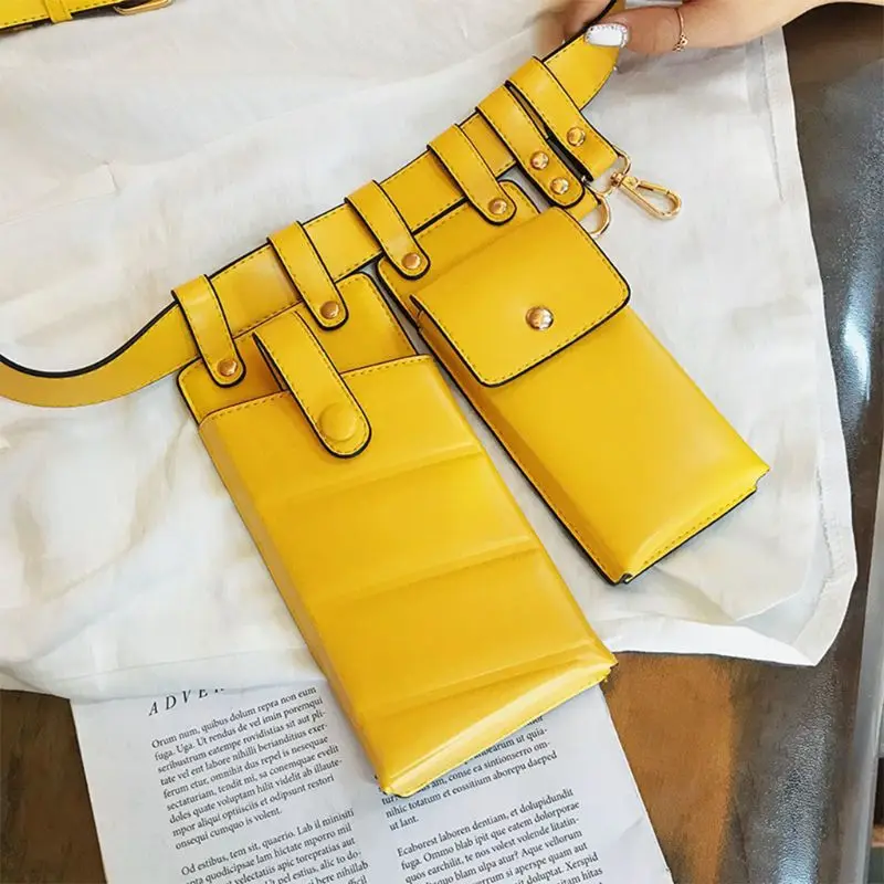 Женская модная поясная сумка из искусственной кожи нагрудная регулируемый