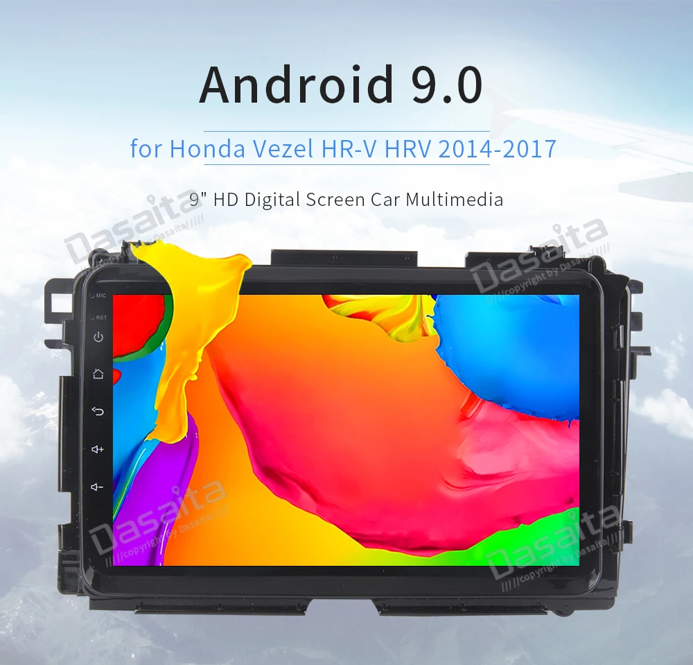 Dasaita " Android 9,0 Автомобильный gps радио плеер для Honda Vezel HR-V HRV- с восьмиядерным процессором 4 Гб+ 32 ГБ авто стерео Мультимедиа 4G