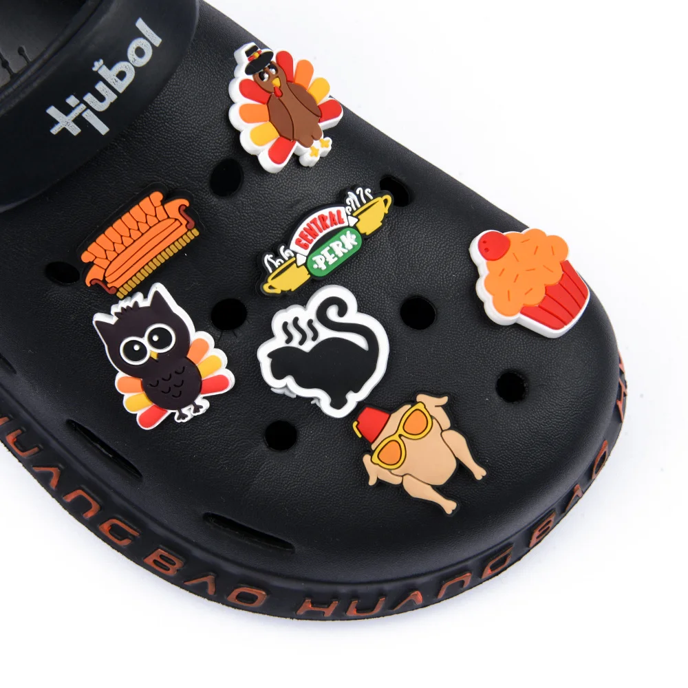New Arrival 1Pcs Turkey Pumpkin Cat Family Shoes Charms Accessories Decorations Fit Women Croc JIBZ Kids Xmas Party Gifts | Обувь