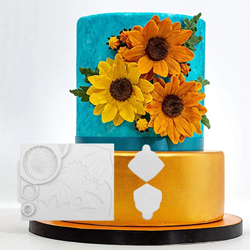 Подсолнух формы силиконовые глазурь для цветов из мастики украшения торта
