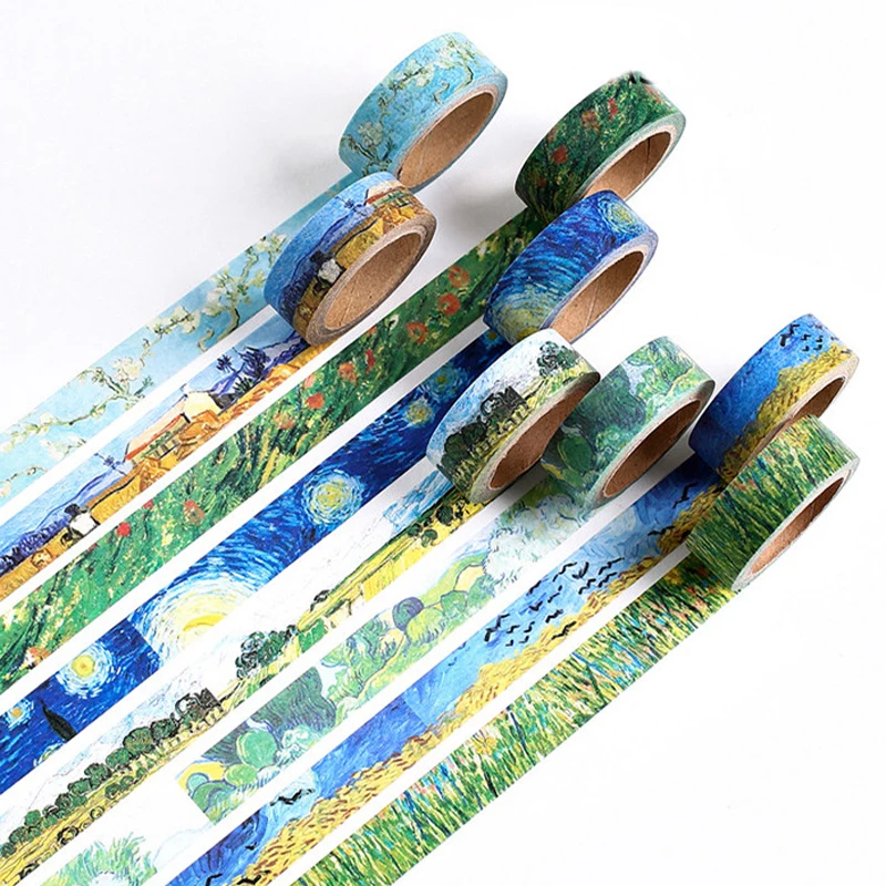 

Van Gogh famous painting Washi tape Decorative notebooks Diary Album Scrapbooking Masking tape Sticker Craft Supplies
