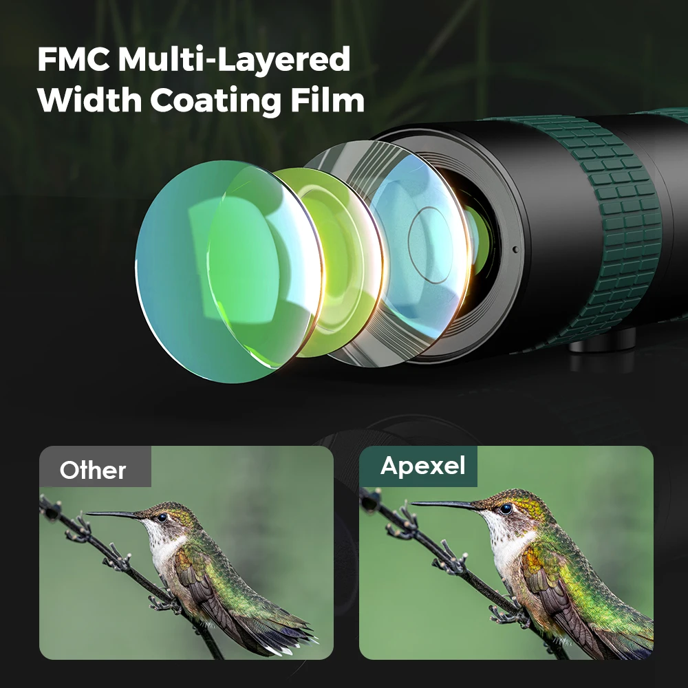 apexel 8 24x30 zoom telephoto lens hd monocular phone camera telescope lenses mini selfietripod for outdoor hunting camping free global shipping