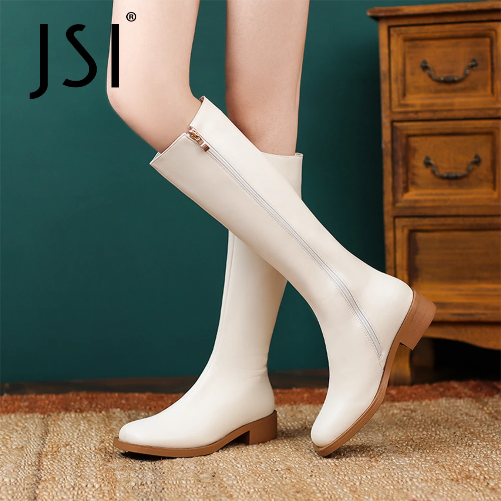 

Сапоги JSI женские до колена, удобные, на платформе, плюшевые, натуральная кожа, на молнии, универсальная модная обувь, большие размеры, VO810