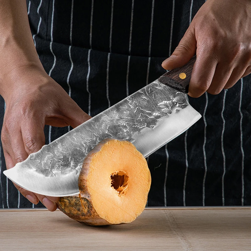 Китайский нож шеф повара Ручная ковка кухонный мясника из нержавеющей стали 5CR15 7