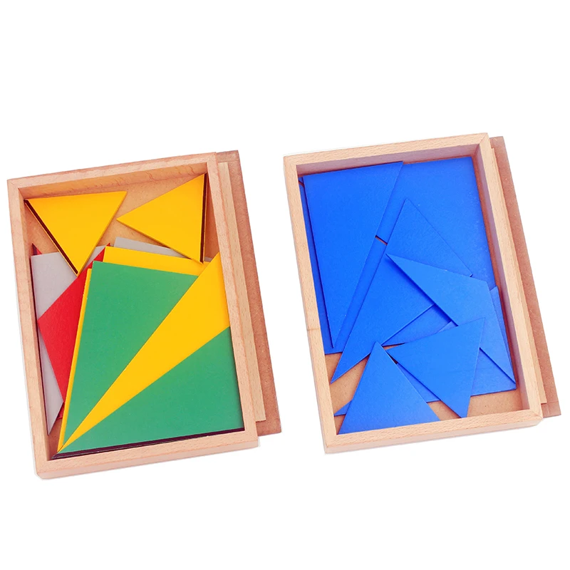 

5 Sets Early Preschool Educational High Quality Wooden Montessori Materials Toys Constructive Triangles Rectangular Pentagon