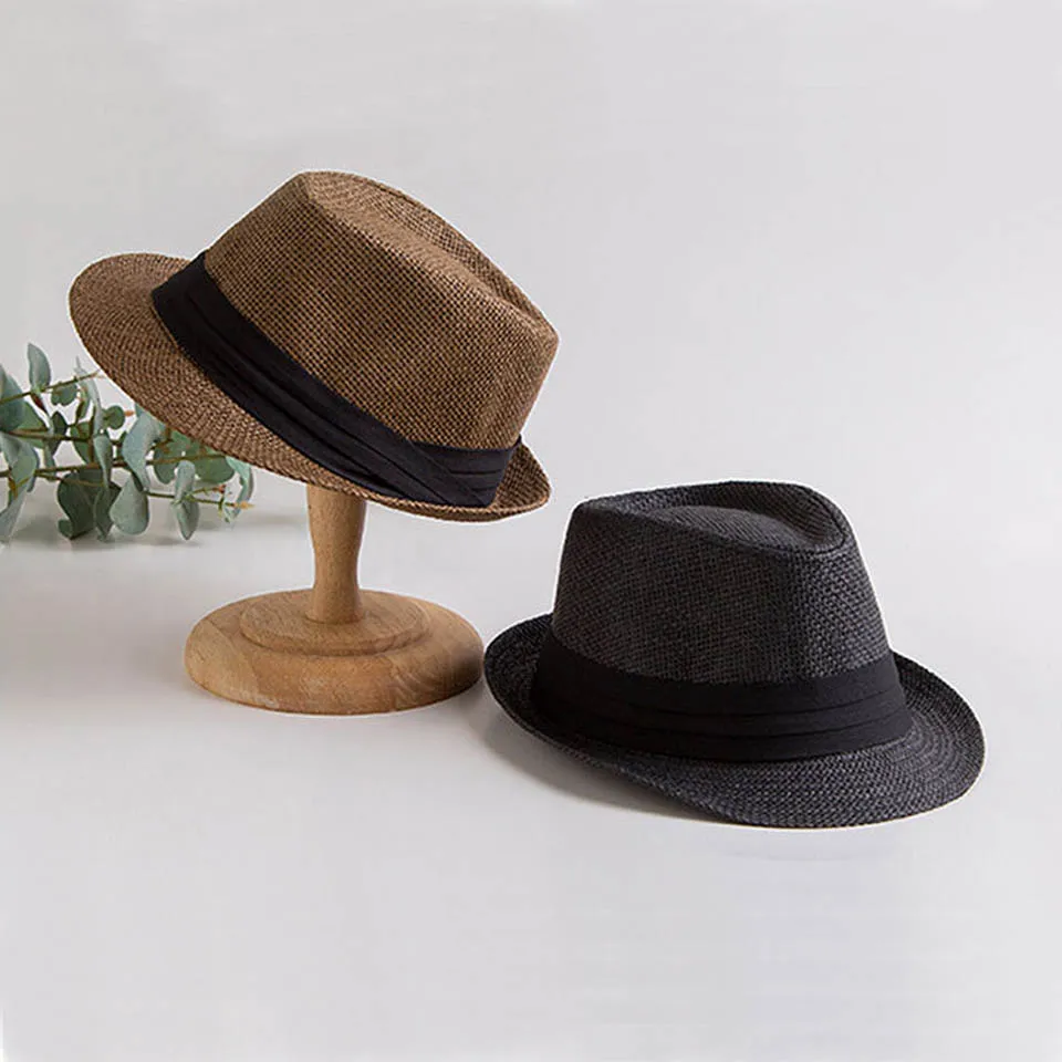 Мужская соломенная шляпа в стиле джаз повседневные панамские шляпы от солнца для