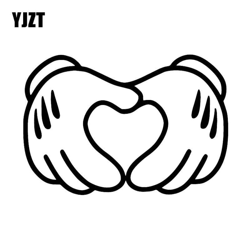 

YJZT 17.2X11.8CM Cartoon Hands Love Car Tail Door Decoration Sticker Cartoon Vinyl Decals C25-1324