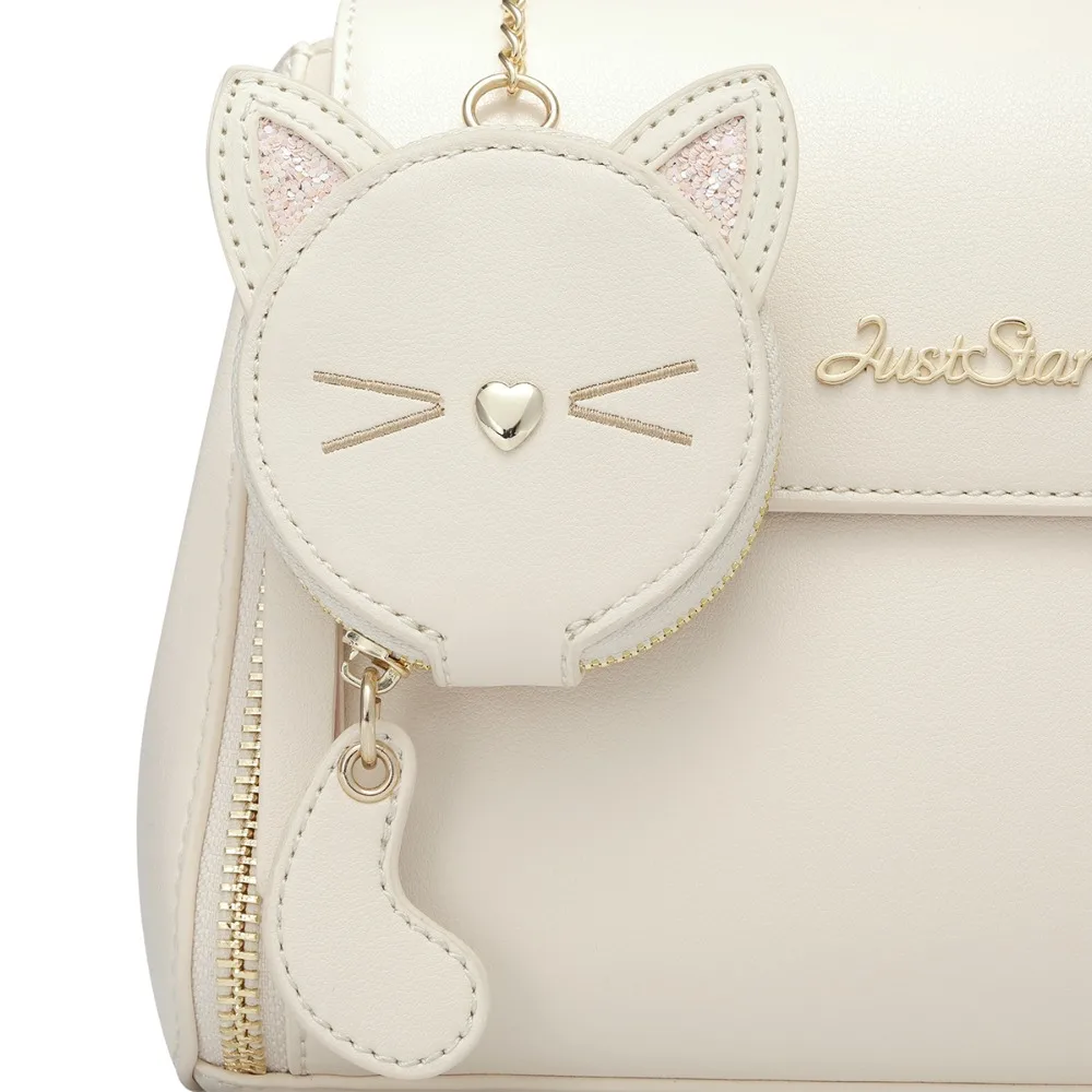 Сумка JUST STAR Женская из искусственной кожи с кисточками и котом|Сумки ручками| |