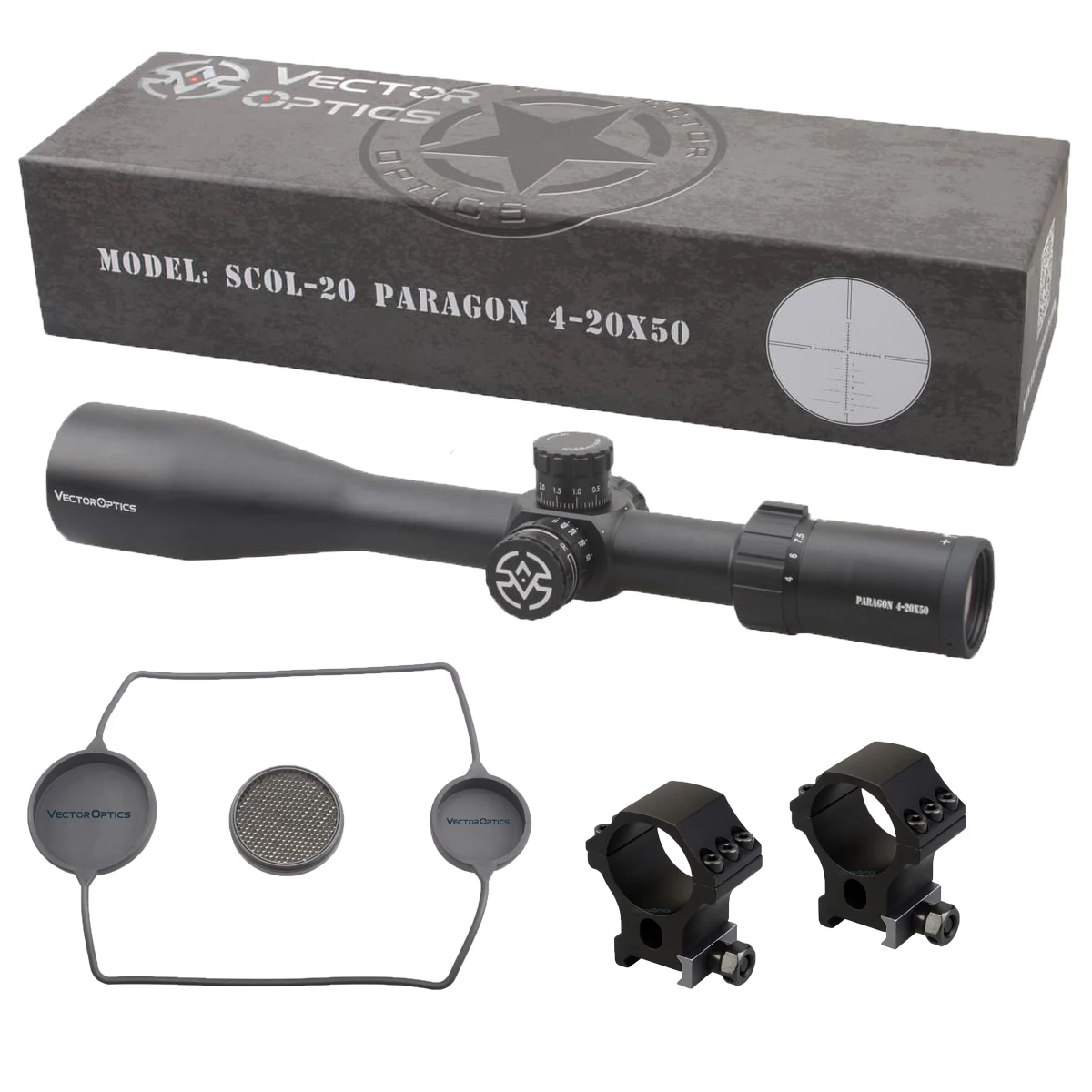 Векторная оптика Paragon 4-20x50 SFP прицел тактический Riflescope 1/10 MIL 30 мм Monotube W/Honeycomb Sunshade подходит для. 223,338