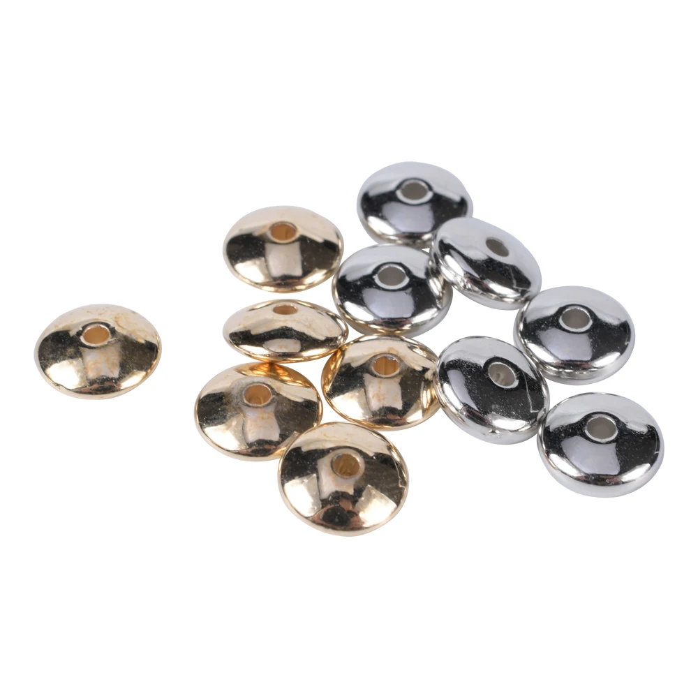 

20-500Pcs/Lot 4-18mm Gold Rhodium Flat CCB Plastic Bead Spacers Diy Accessories Loose Charms Beads For Jewelry Making Supplies
