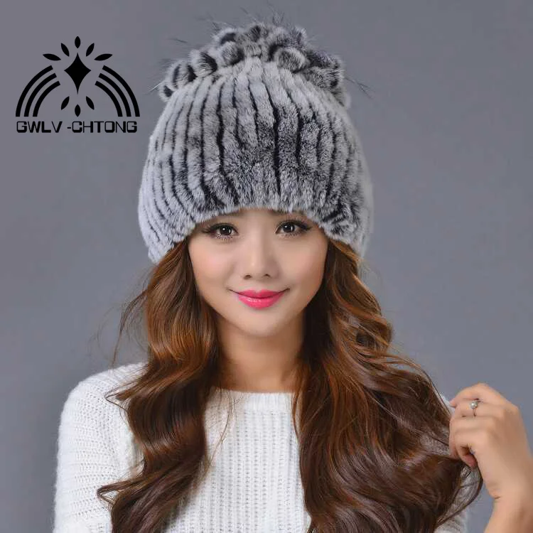 Новая модная женская меховая шапка для зимы из меха натурального кролика рекс