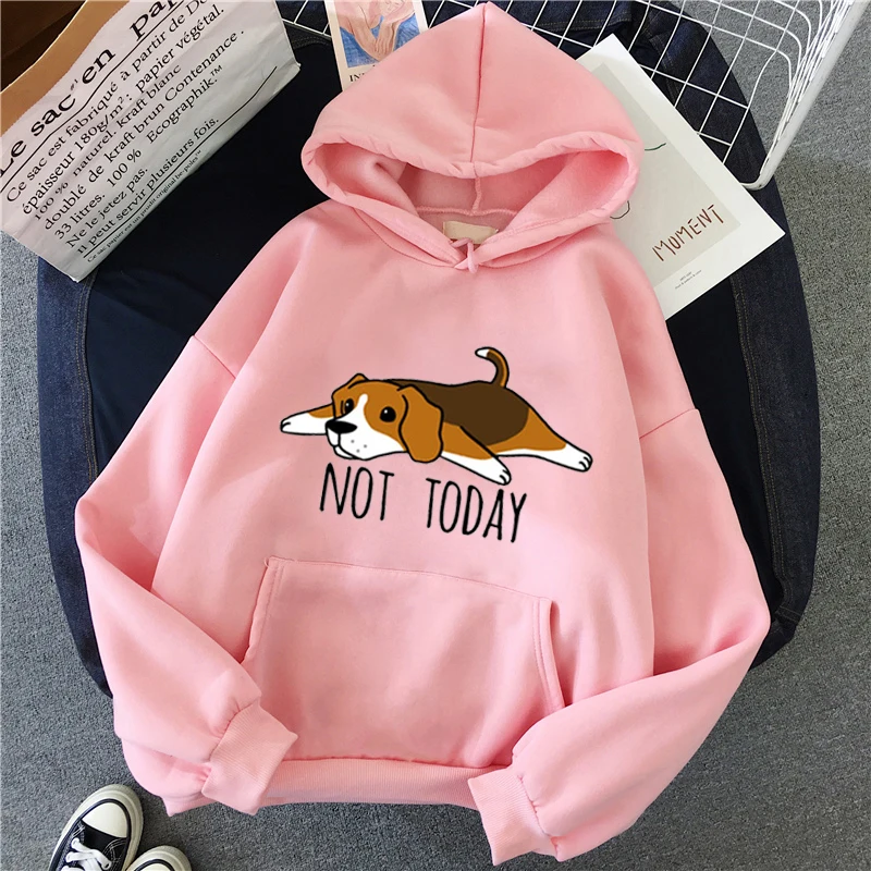Kawaii Funny Hoodies Women Beagle Tricks Womens Clothing Camisetas Animal Print Dabbing Beagle Dog Long Sleeves Pullovers