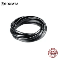 gomaya classic punk black gun color ring for women minimalist vintage unisex rings prom gift for girlfriend fashion jewelry