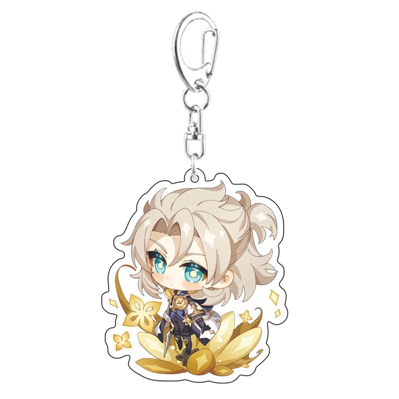 

Fashion Anime Keychains Genshin Impact Zhongli Diluc Venti Paimon Keychain Keyring Base Acrylic Stands Keyring Gift For Women