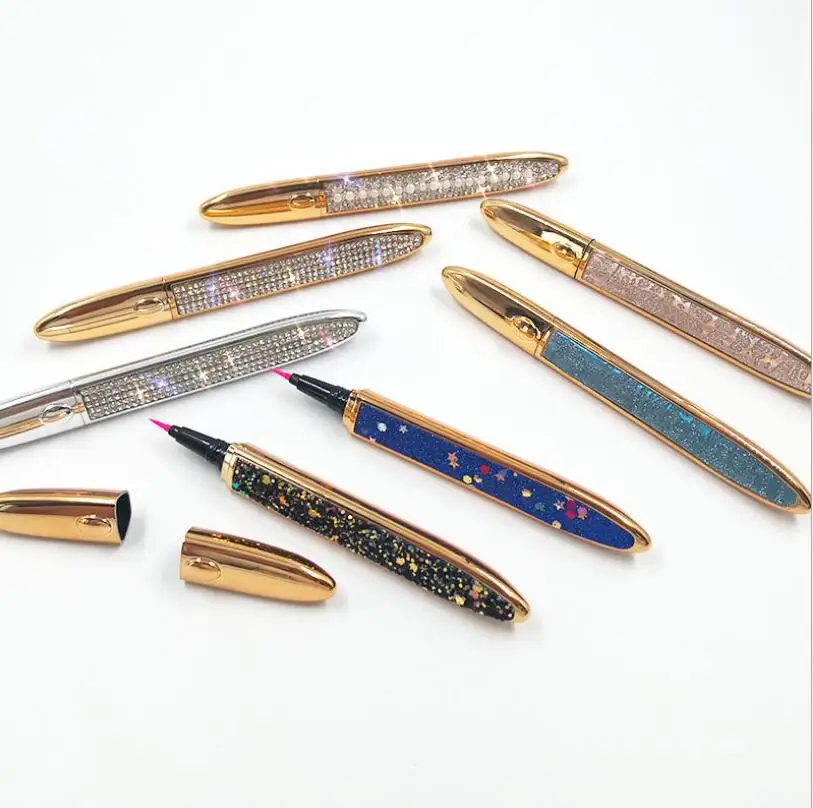 

Colorful Self Adhesive False Eyelash Liquid Eye Liner Lasting No Magnet Glue Free Diamond Eyeliner Pen Custom Label Makeup Tools