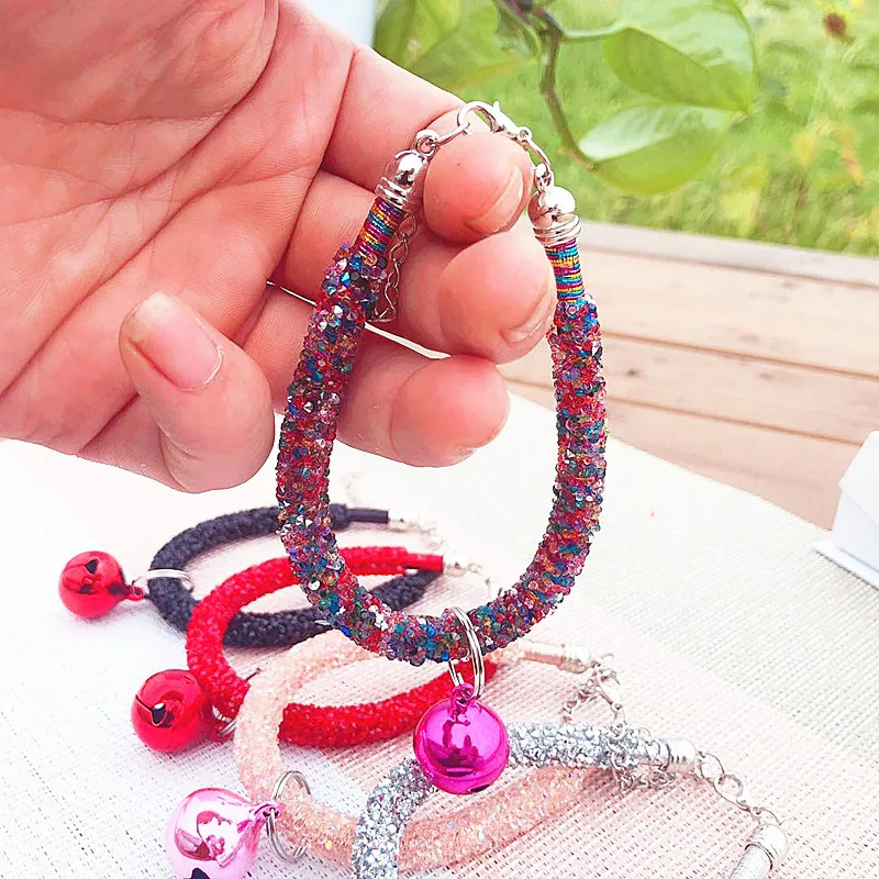 Ошейник для кошек и собак Ювелирное Украшение яркий ошейник с колокольчиком