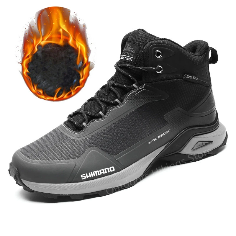 

Men's SHIMANO Fishing Shoes Autumn Winter Plus Velvet Sports Shoes Large Size Durable Keep Warm Shoes Running Walking New Shoes