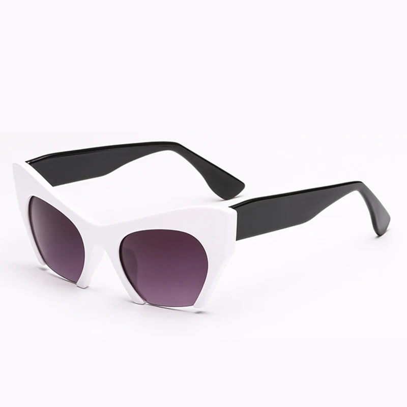 

Vintage Cat Eye Leopard Sunglasses Women Fashion Semi-Rimless Sun Glasses Steampunk Half Frame Eyewear For Female UV400 Oculos