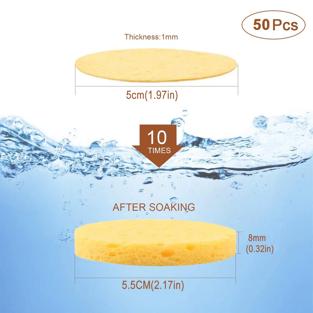 50 шт. желтые салфетки из целлюлозы для лица |