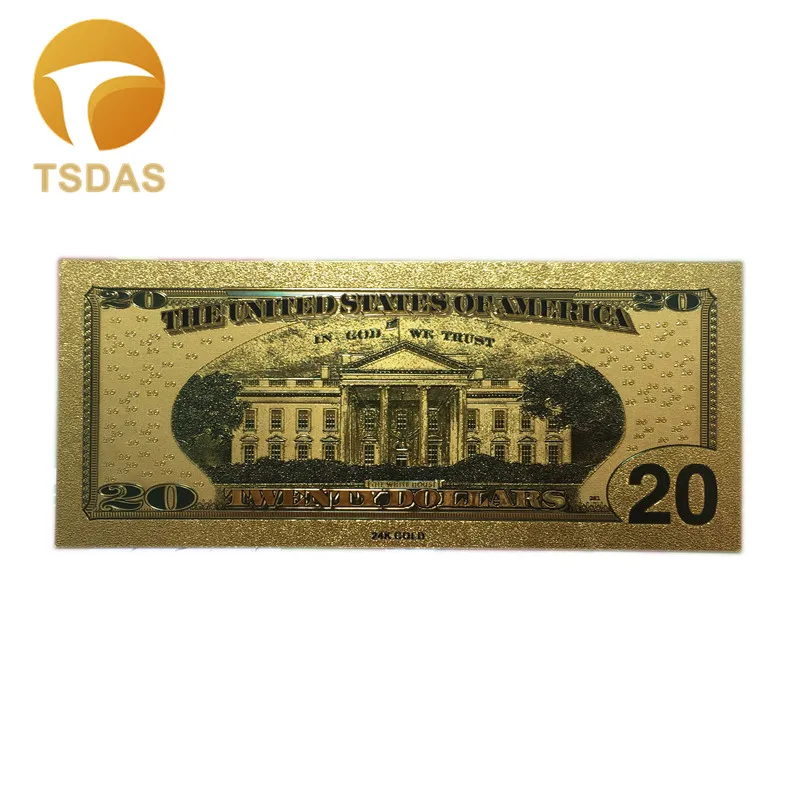Купюр из настоящего золота 10 шт./компл. коллекция 20 купюр 999 долларов 24 К с золотым