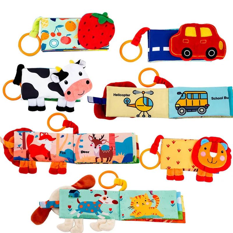 

0-36M Baby Early Learning Toy Tail Cloth Book Parent-child Interactive Sound Paper Puzzle Cloth Book Rattle