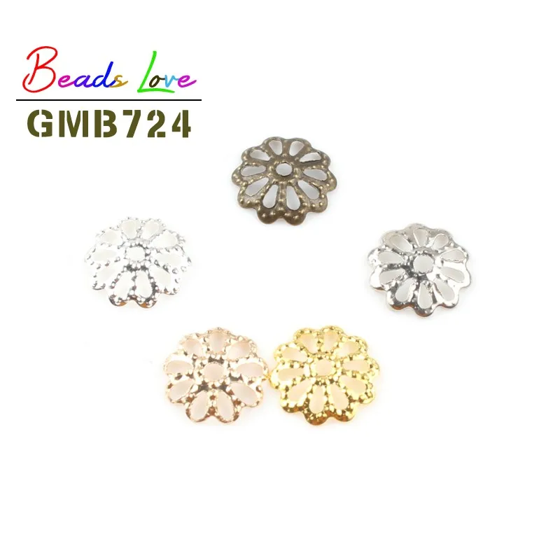 Ажурные металлические бусины 9 мм для сережек 200 шт./лот филигрань с точками