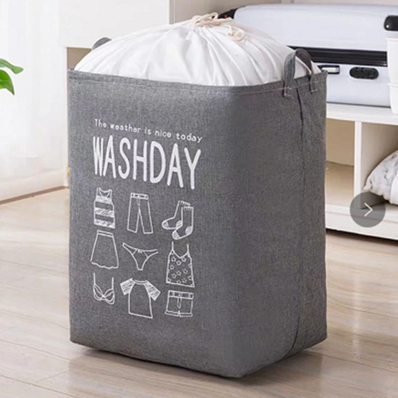 

Portable Drawstring Beam Mouth Dustproof Storage Bag Home Clothing Quilt Pillow Blanket Organizer Dirty Clothes Basket