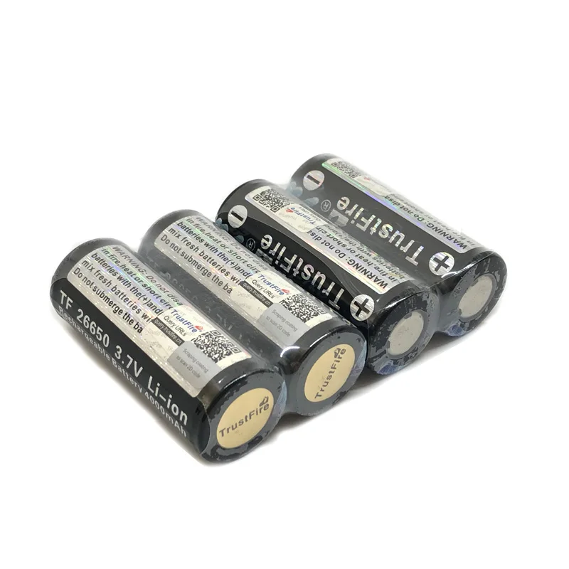 TrustFire Аккумуляторная 3 7 V 4000mAh 26650 литий ионная батарея литиевые батареи с защитой