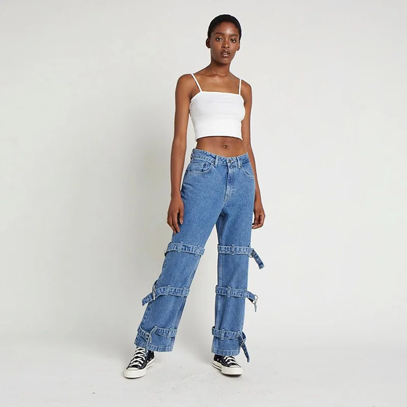 

women's Casual Pants Winter high waist slim versatile casual straight jeans Straight Trousers for Women Streetwear