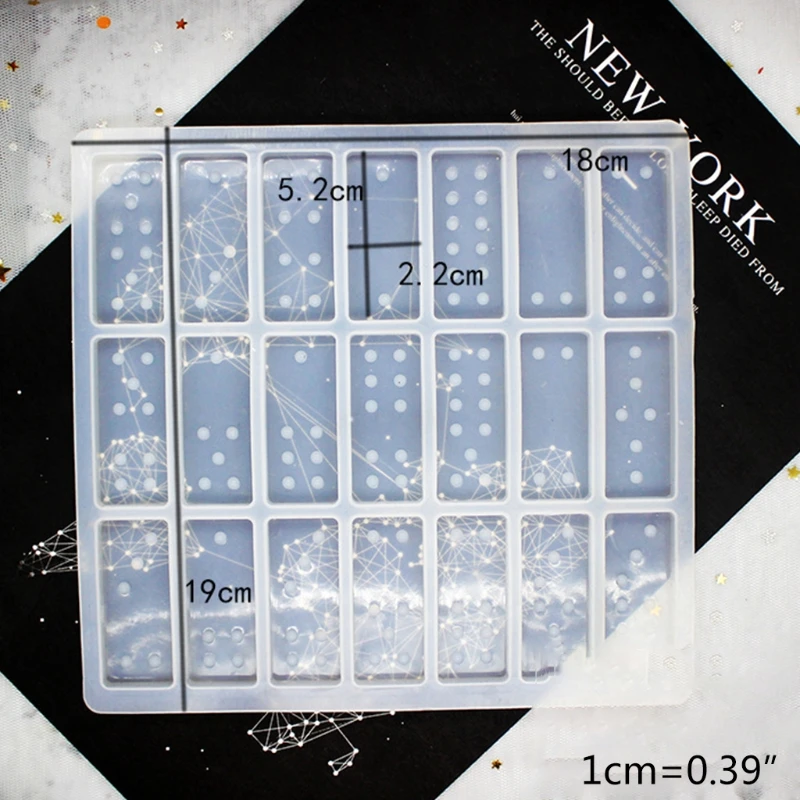

Crystal Epoxy Resin Game Toy Mold Dominoes Casting Silicone Mould DIY Crafts Polymer Clay Jewelry Making Tools