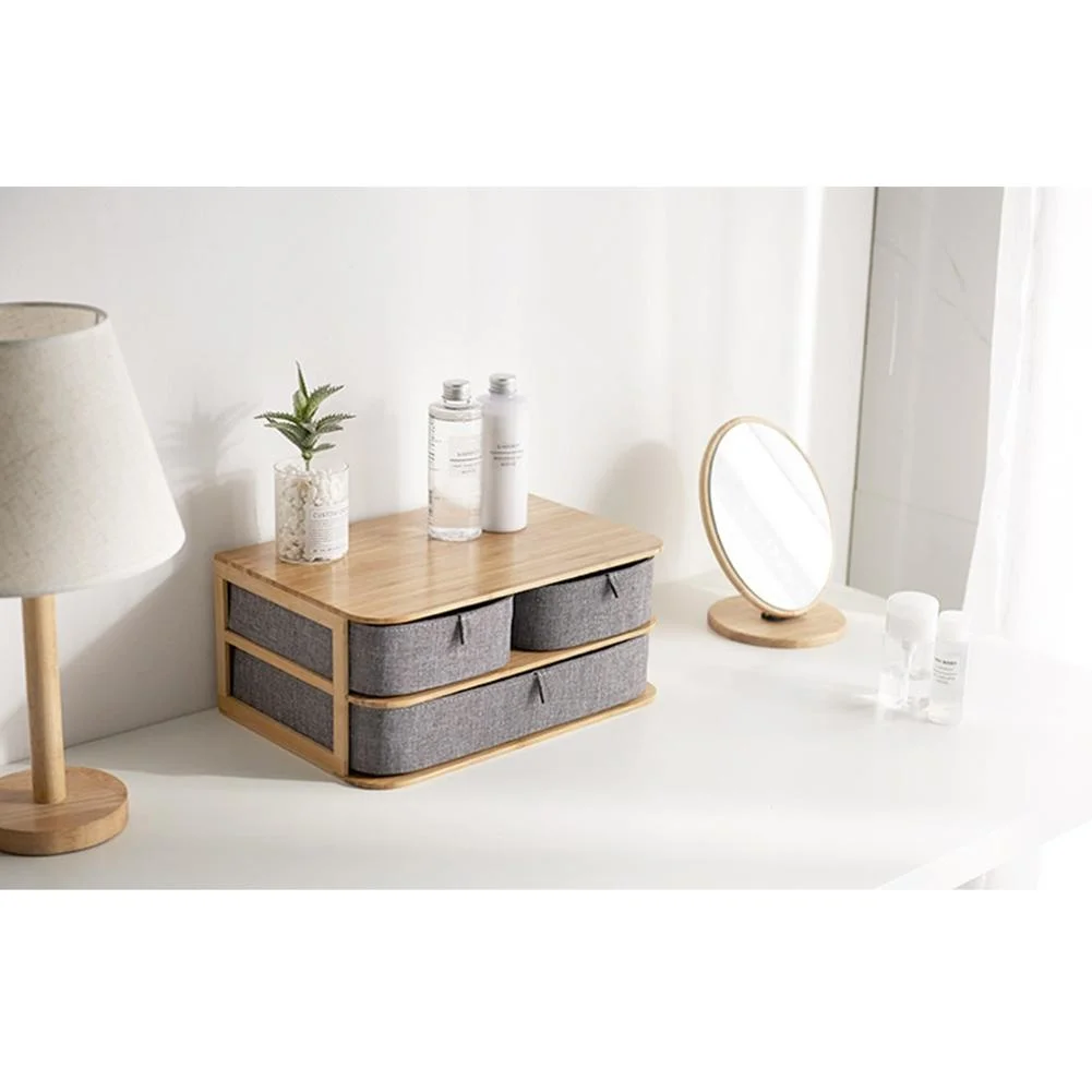 

Multi-layer Drawer Type Bamboo Desktop Office Storage Box Make Up Organizer Storage Box for Bathroom Kitchen Storage