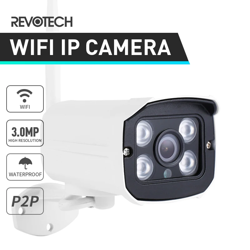 H.265 WIFI 3 мегапиксельная/1080P Водонепроницаемая цилиндрическая ip камера 4 ряда