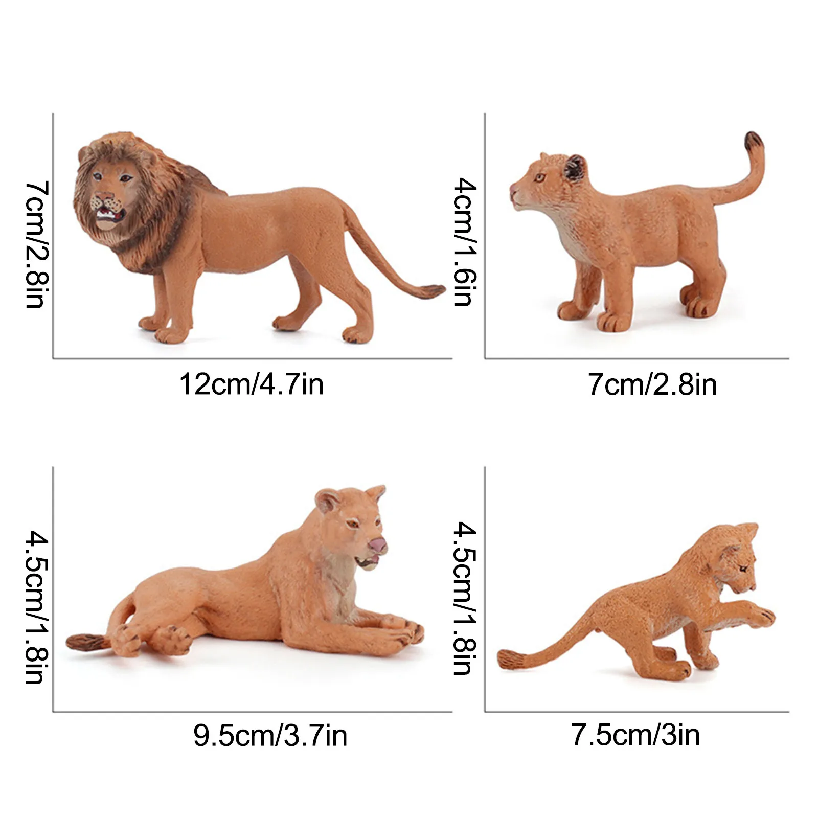 

Lion Animal Toy Figurines Fidget Toy Gift Educational Clear Outline Lifelike Home Accessories Model Kawaii Toys Crafts Kids