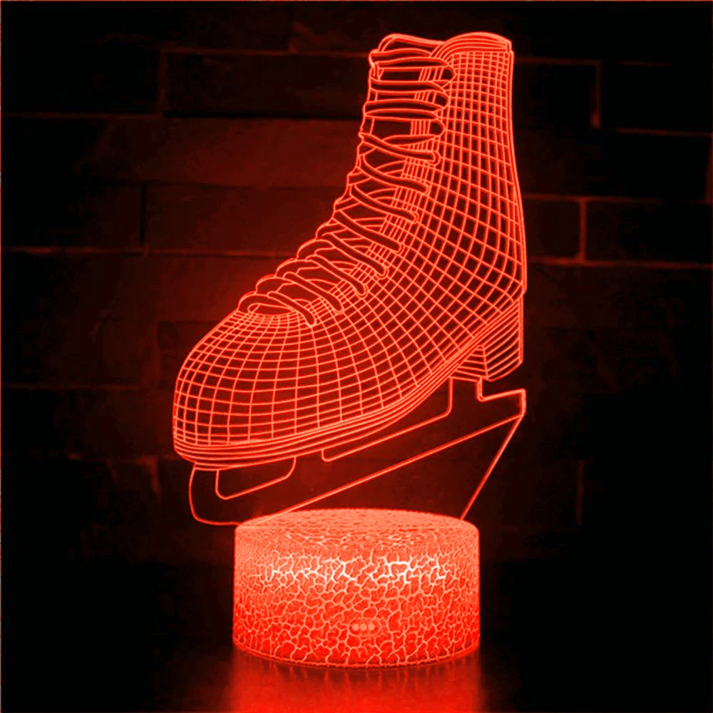 

3D night light new acrylic skates Christmas ornaments decoration colorful children's gifts happy new year birthday night light