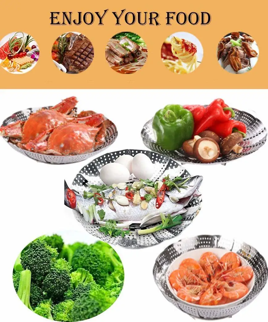 Овощной пароварка корзина из нержавеющей стали Пароварка вставки для кастрюли