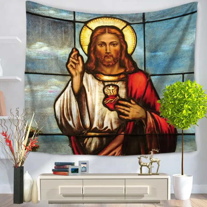 

130x150cm God Jesus Christ Tapestry Wall Hanging Blanket Home Decoration Christian Products